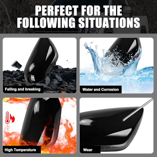 Left Driver Side Car Mirror Cap Cover Compatible with Toyota Prius 2016 2017 2018 2019 2020 2021, Direct Replacement, 87945-47060, Black - color: black, size: Left