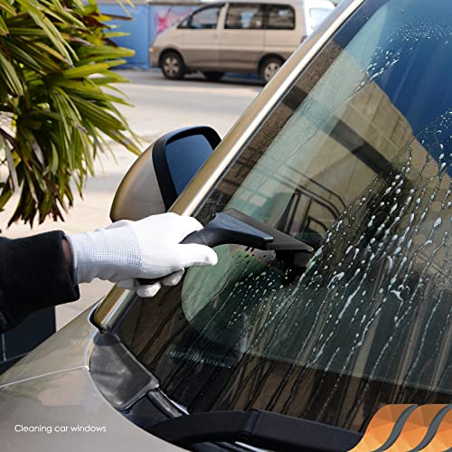 EHDIS Small Squeegee 5 inch Rubber Window Tint Windshield Scraper for Car,Glass, Mirror, Shower, Door,Bathroom Cleaning Ice Snow Scraper (Pure Black) - color: Pure Black