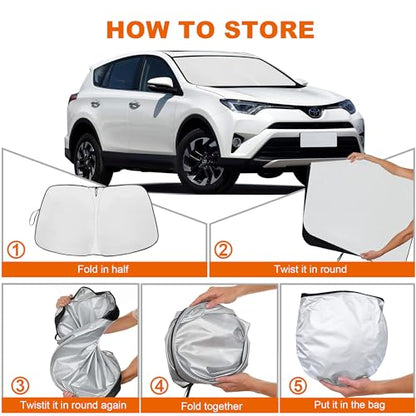 2026 Upgrade Front Windshield Sunshade fit for Toyota RAV4 2013-2018 Reflector Foldable Car Shade Automotive Windshield Sunshades for Toyota RAV4 Windshield Sun Shade |Keeps Your Vehicle Cool| - size: Fit for Toyota RAV4 2013-2018