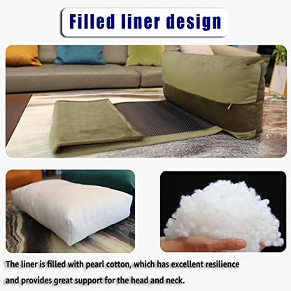 Non-Slip Head Pillow for Recliners - Neck Support Cushion with Velvet Cover for Pain Relief at Home, Office and Travel (Camel) - color: Camel
