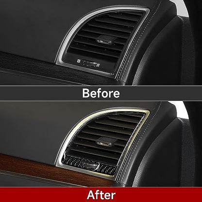 Car Air Vent Outlet Cover Decals for 2011 2012 2013 2014 Chrysler 300 / 300C / 300S / Limited/Base Accessories Carbon Fiber Interior Stickers - color: Air Vent Outlet，2011-2014