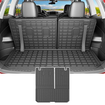 powoq Cargo Mat Compatible with 2016-2025 Honda Pilot (No Elite) Trunk Mat with Backrest Mat TPE Cargo Liner Trunk Liner Replacement for 2016-2025 Honda Pilot Accessories (Trunk Mat with Backrest Mat) - size: Compatible with Honda Pilot | 2016-2025