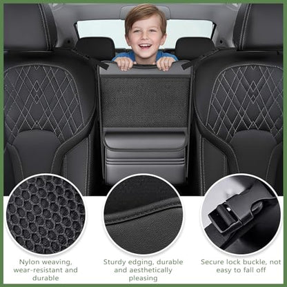 Car Seat Gap Purse Holder Leather - Between Seats Organizer, Automotive Storage for Phone Keys & Daily Essentials