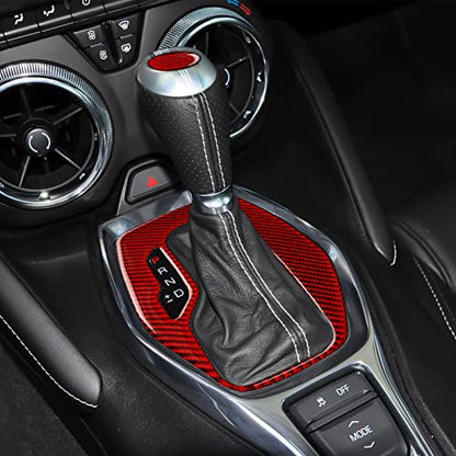 Car Sticker Carbon Fiber Decal Interior Trim Cover for Chevrolet Camaro ZL1 2016 2017 2018 2019 2020 2021 2022 2023 Accessories （Gear Shift Panel） - color: Gear Shift Panel