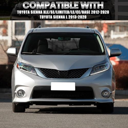 Compatible with 2012-2020 Toyota Sienna Right Side Mirror Cover Cap, Gray Passenger Side Clip-on Mirror Cap Replacement Without Turn Signal Light Replaces for 87915-08021-B1 - color: Right Gray