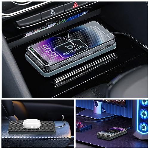 Wireless Charging Pad for Car, MOGAOPI 15W Type C Wireless Charger Car, PD20W Fast Car Charger Compatible with iPhone 16 Pro Max/15 Plus/14/13/12 AirPods Pro Samsung S23/S22/21 (30 cm Cable)