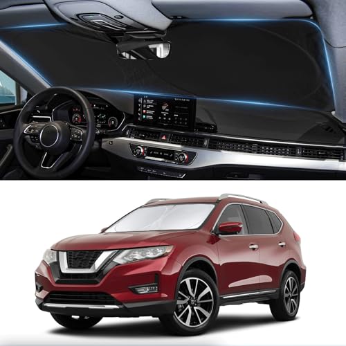 Custom Fit Rogue 3rd Windshield Sunshade for Nissan Rogue 3rd Gen 2021 2022 2023 2024 2025 (Not for Rogue Sport) Front Window Car Shades Shield Cover for Windshield Sun Visor Protector Blocks UV Rays - size: for Rogue 3rd Gen 2021-2025