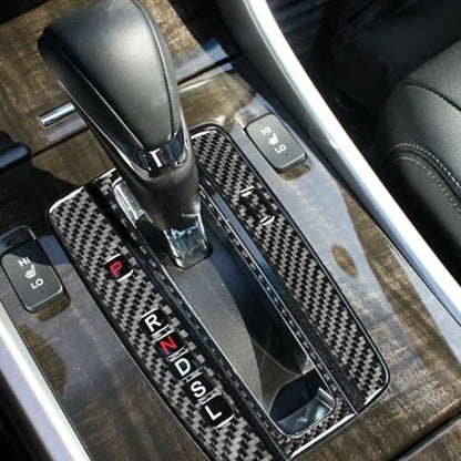 Carbon Fiber Gear Shift Panal Cover Stick Shifter Cap Cover Compatible with Honda Accord 9th Gen 2013 2014 2015 2016 2017 - color: Black 67