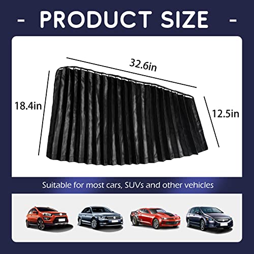ZATOOTO Car Side Window Sun Shades - Front Privacy Magneic Black 2 Pcs Automotive Covers - Sunshades Curtain Prevent Glare and UV Rays for Baby - color: Black Faux Silk Louvered–Front 2PCS