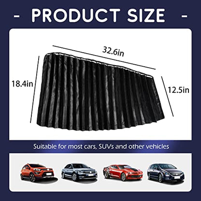 ZATOOTO Car Side Window Sun Shades - Front Privacy Magneic Black 2 Pcs Automotive Covers - Sunshades Curtain Prevent Glare and UV Rays for Baby - color: Black Faux Silk Louvered–Front 2PCS