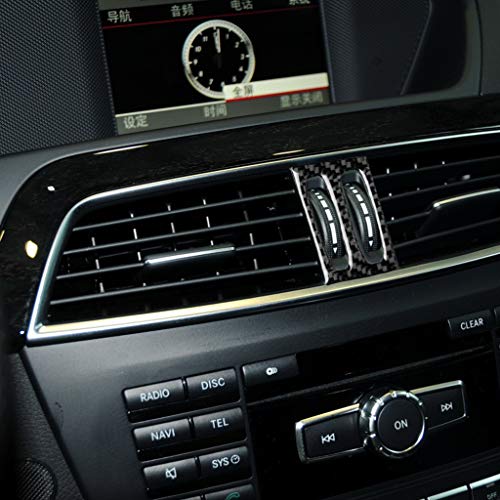 NVCNX Carbon Fiber Compatible with Mercedes-Benz C-Class W204 C250 C300 C350 C63 AMG 2012 2013 2014 Sedan / 2012-2015 Coupe Accessories Car Dash Center Air Vent Cover Interior Trim Sticker Decal 1PC - color: Dash Center Air Vent Trim - for 2012+