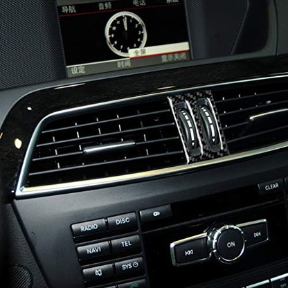 NVCNX Carbon Fiber Compatible with Mercedes-Benz C-Class W204 C250 C300 C350 C63 AMG 2012 2013 2014 Sedan / 2012-2015 Coupe Accessories Car Dash Center Air Vent Cover Interior Trim Sticker Decal 1PC - color: Dash Center Air Vent Trim - for 2012+