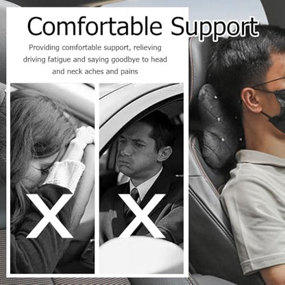 Car Headrest Pillow with Rhinestone Design,Soft & Skin-Friendly Car Neck Pillow for Comfortable Head & Neck Support,Universal Ergonomic Necks Pillows for Cars Interior Accessories