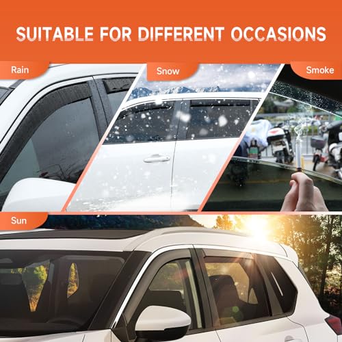 in-Channel Rain Guards Fit for Nissan Rogue 2021 2022 2023 2024 2025 2026, Extra Durable Side Window Deflectors 2021-2026 Rogue Wind Deflectors Rain Guard Black 4 PCS - size: Fit for Nissan Rogue 2021-2026