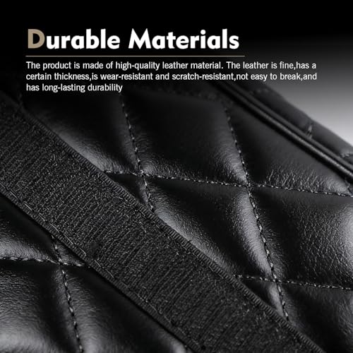 Car Jumper Cable Bag, 12.6In Leather Waterproof Tools Cable Bag, Portable Car Trunk Storage & Organizer for EV Charging Cord, Hoses, Universal for Road Trip Garage