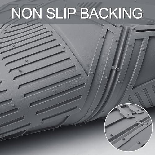 CAR PASS Heavy Duty Rubber Car Mats with Cargo Liner, Deep-Dish Car Floor Mats and Trunk Mat All Weather, Universal Trim-to-Fit for SUVs Trucks Sedans, Waterproof Anti-Slip, Trimmable V12 Gray - color: Gray Full Set