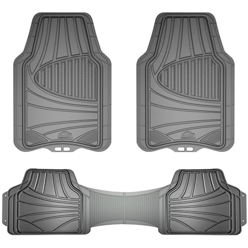 Armor All Floor Protector, Universal Floor Mats for Cars, Trucks, and SUVs, All-Season & Heavy-Duty Mats, Trim to Fit for Full Coverage, Premium Quality and Easy to Clean, Gray (3-Piece)