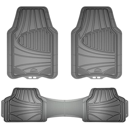 Armor All Floor Protector, Universal Floor Mats for Cars, Trucks, and SUVs, All-Season & Heavy-Duty Mats, Trim to Fit for Full Coverage, Premium Quality and Easy to Clean, Gray (3-Piece)