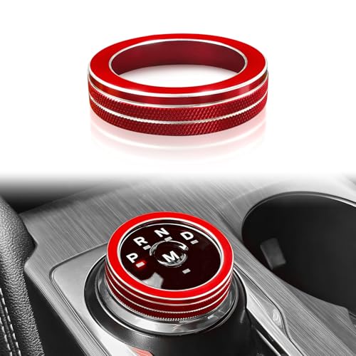 Car PRND Gear Shift Knob Cover for Ford Explorer 2021 2022 2023,Auto Interior Accessories Compatible with Explorer ST XLT Limited Platinum, Aluminum Alloy,1pc(Red) - color: Red