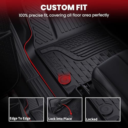 LASFIT Floor Mats for 2002-2008 Dodge Ram 1500 Quad Cab, 2003-2009 for 2500/3500 Bucket Seating, Not Fit Have 4X4 Shifter, All Weather TPE Custom Fit Car Mats Floor Liners 1st & 2nd Row, Black - style: 2) 1500 | 2002-2008 | Quad Cab Bucket Seat Floor Mats