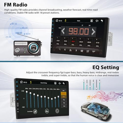 Inefala 9" Wireless Carplay Car Stereo Single Din Touchscreen Radio Android Auto, Mirror Link, Bluetooth, FM, EQ, SWC, Car Audio Receiver Support USB Phone Charging DVR, with Backup Camera Mic - style: 9" Wireless Carplay