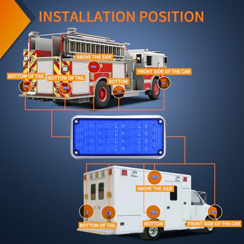 Nilight 2PCS Blue Strobe Magnetic Lights Portable Warning Hazard Light Surface Mount Waterproof 5 Patterns for 12V 24V Off Road Eergency Vehicles - color: 42LED Blue