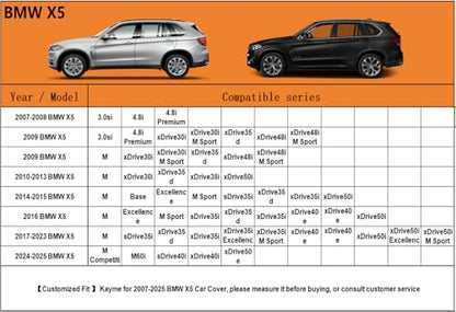 Kayme 6 Layers SUV Car Cover Custom Fit for BMW X5 (2007-2025) Waterproof All Weather for Automobiles, Outdoor Full Cover Rain Sun UV Protection.Silver - size: 7. Custom Fit BMW X5
