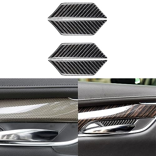 NVCNX Carbon Fiber Compatible with Cadillac XT6 2020-2025 / XT5 2017-2025 2018 2019 2020 2021 2022 2023 2024 Accessories Car Door Inner Handle Bowl Cup Cover Interior Trim Black - B - color: Door Inner Handle Bowl Cup Trim - B