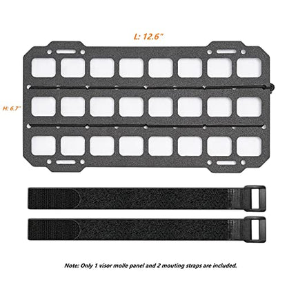 TACNEX Vehicle Rigid MOLLE Panel for Car Visor Organizer EDC Pouch Tool Holster Bag Holder Tactical Gear Rack Truck Equipment Mount Plate Modular Storage Shelf Auto Interior Accessories - style: Visor Panel