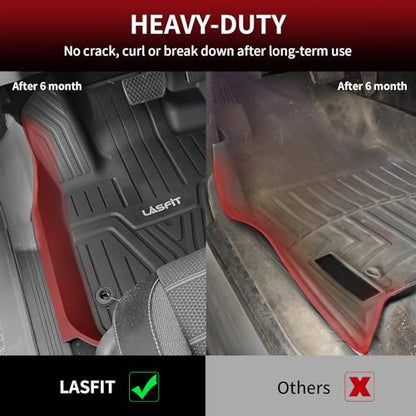 LASFIT All Weather Floor Mats for Honda CR-V 2023-2026 (Gasoline & Hybrid & e:FCEV), TPE Custom Fit Anti-Slip Extended Coverage Floor Liners, 1st & 2nd Row Black - style: 2）For Honda CR-V | 2023-2026 | 1st & 2nd Row