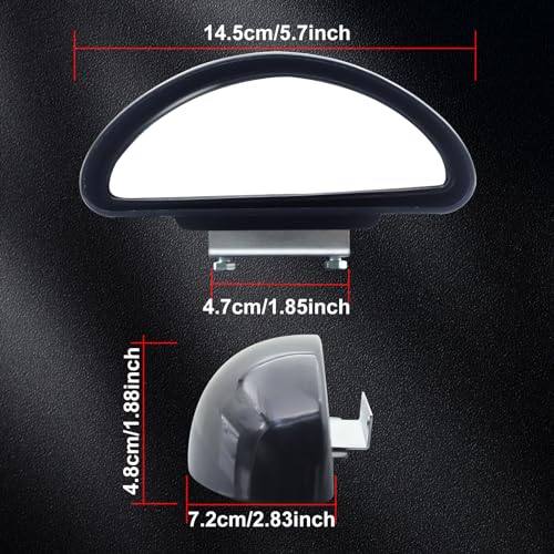 Blind Spot Mirror Adjustable 360 Degree Car Side Mirror, HD Glass Rear View Mirror Exterior Accessories for Car SUV Frame Thickness Less than 5MM - style: Single (Clamp Mount)