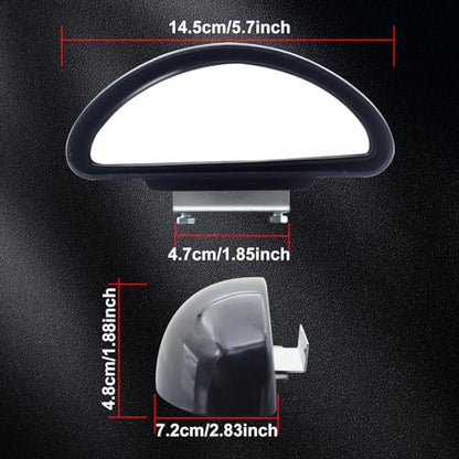 Blind Spot Mirror Adjustable 360 Degree Car Side Mirror, HD Glass Rear View Mirror Exterior Accessories for Car SUV Frame Thickness Less than 5MM - style: Single (Clamp Mount)