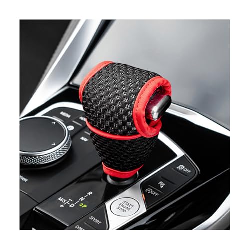 Car Gear Shift Knob Cover, Anti-Slip Manual Automatic Shifting Knob Gear Handle Stick Protection, Breathable Automotive Rod Lever Shifter Knobs Cover for SUV Truck RV (Black & Red, Regular) - color: Black & Red, size: Regular