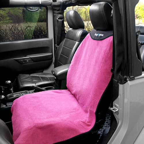 HAPPEGEAR Happeseat Waterproof Car Seat Cover & Protector – Universal Fit Car Seat Towel Cover – Non-Slip Backing, Easy Install & Storage, Machine Washable, Fits Front & Back, Pink - color: Pink