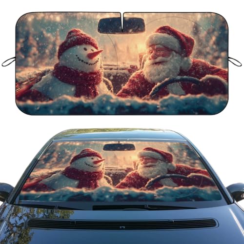 Christmas Car Windshield Sunshades Santa Claus Snowman Winter Xmas Front Window Sun Shade Blocks UV Rays Sun Visor Protector for Car Sedan Truck SUV Accessories 59" X 31" - color: Christmas_03, size: 59"L x 31.5"W