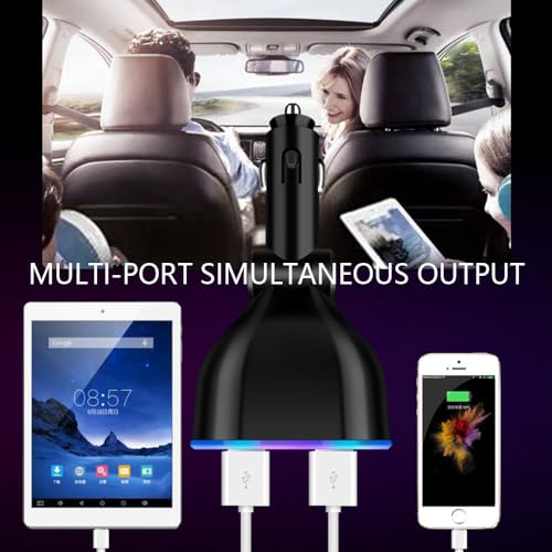 5 Port Cigarette Lighter Splitter,QC3.0&PD 20W Super Fast Car Charger with Dual Cigarette Lighter Plug with LED Voltmeter Compatible with iPhone 15 Pro iPad Dash Cam GPS (PD+QC+2.4A) 2Pcs - color: PD+QC+2.4A/2Pcs