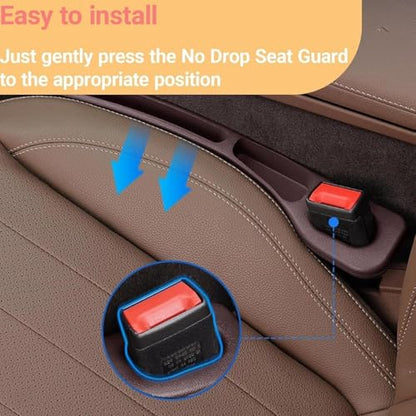 Car Seat Gap Filler, 2-Pack No-Drop Seat Side Gap Seam Filler Organizer with Phone Holder, Seat Gap Fillers for All Cars, Prevents Items from Falling, Easy to iInstall (Red) - color: Red