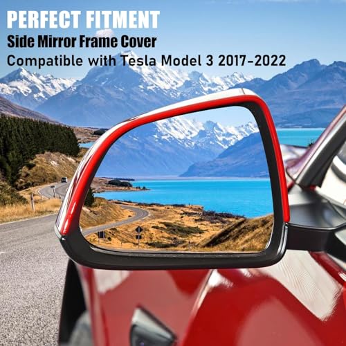 Jaronx Compatible with Tesla Model 3 Side Mirror Cover Housing 2017 2018 2019 2020 2021 2022 2023 2024 2025, Left Driver Door Wing Rearview Mirror Frame Cover Replacement for Tesla Model 3 Accessories - size: Model 3 Left
