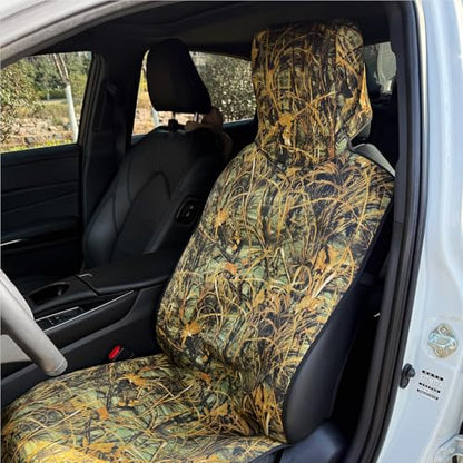 Universal Cloth Car Seat Covers Full Set with Buckle Fastening, Water-Resistant Fabric Auto Interior Protector – Fits Most Cars, SUVs, Trucks (Camouflage) - style: Camouflage