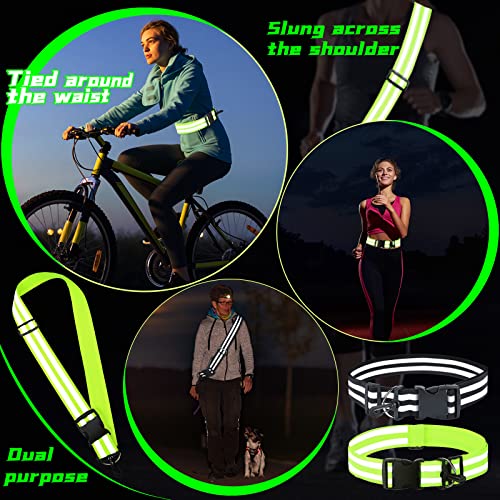 Saintrygo Reflective Sash for Walking at Night Running Gear Safety Reflective High Visibility Jacket Adjustable Sash for Walking Cycling at Night - color: Fluorescent Green, Black