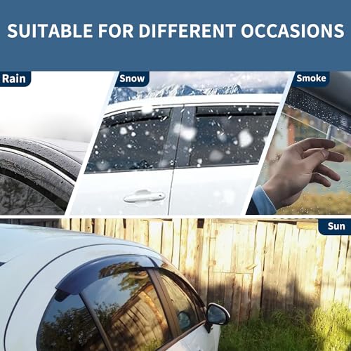 4PCS Rain Guards Window Visors Wind Deflector Fits for Honda CR-V (CRV) SUV 1997-2001, Front & Rear Outside Mount Vent Shade 1997 1998 1999 2000 2001 - size: For 1997-2001 Honda CRV