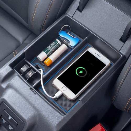 TOPINSTALL New Blue Tray Compatible with 2021-2024 Ford Bronco & 2025+ Bronco 2-Door & 2025+ 4-Door Manual Transmission, Full Size Bronco Organizer (Not for Sport Model & 25 4 Doors AT) - color: 21-24 & 2025+ 2 DOORS ONLY-Blue