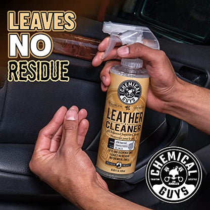 Chemical Guys Leather Cleaner and Conditioner Kit - Car Cleaner and Conditioner, Safely Cleans & Conditions Leather Car Interiors, Furniture, Shoes, Boots, Bags, Apparel & More, 2 Bottles (16 oz Each) - style: 16 Fl Oz KIT