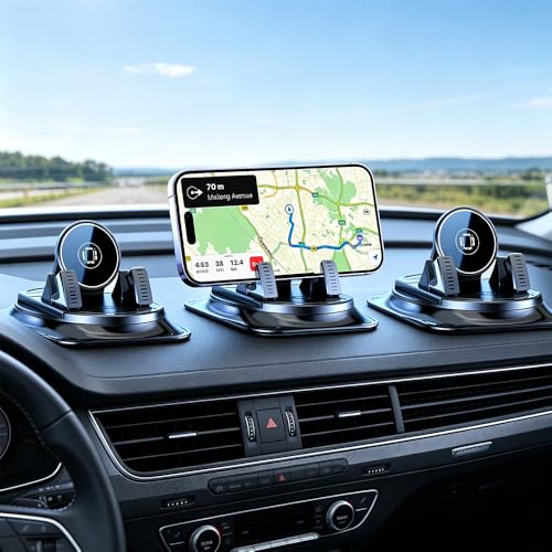 Car Phone Holder 360 Degree Rotation, 2026 New Dashboard Hero Phone Holder, Adjustable Universal Car Phone Mount for Car Magnetic Interiorcar Navigation Mount for Drivers (3PCS) - color: 3PCS