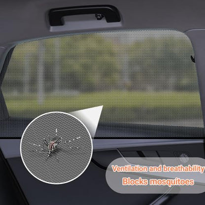 Car Window Sun Shade Cover, 4 PCS Breathable Mesh Car All Side Window Sunshade, Mosquito Net Curtain, Sun Protection Heat Insulation, Privacy Protection Universal for Most Cars, SUVs - size: 4 PCS