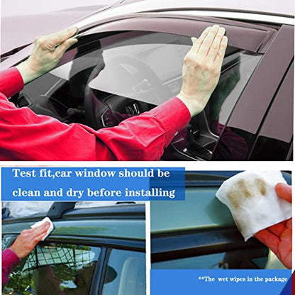 Window Visors rain Guards Vent Deflectors Fit 08-18 Chrysler Town & Country/Dodge Grand Caravan, Smoke 4pcs - size: Compatible with Dodge Grand Caravan 2008-2018