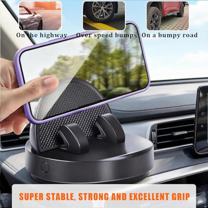 Car Dashboard Phone Mount 360° Rotatable,Adhesive Auto Phone Holder,Center Console Car Mount,Dashboard Phone Stand for All Smartphones(1PC,ZJ04)