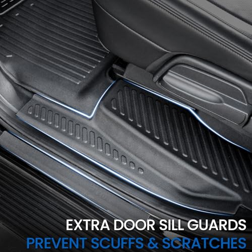 Floor Mats Cargo Mat Set for 2018-2024 Ford Expedition Max 8 Seats Bench Seat, All Weather TPE Cargo Liner Trunk Lower Mat Door Sill Guards Accessories (8 Seats Floor Mats Set) - style: 8 Seats Floor Mats Set