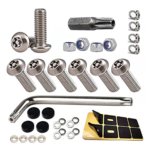 Aootf Stainless Steel License Plate Screws - Anti Theft License Plate Frame Bolts Tamper Resistant Fasteners | 1/4"(M6) Security Machine Screws | Qty 8 | for Protection License Plates on Cars Trucks - size: Black Machine Screws - 8 Count