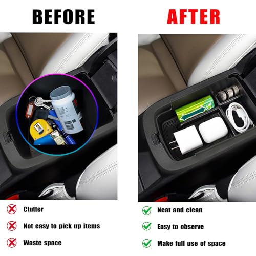Center Console Organizer Tray Compatible with 2024 2025 2026 Chevy Trax and Buick Envista Armrest Storage Box Insert Storage Tray Secondary Interior Accessories